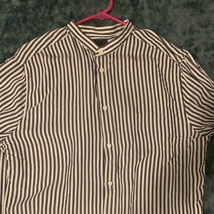 White and Grey striped button down